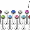 Forbidden Body Jewelry Body Piercing Studs | Forbidden Body Jewelry 16G 8Mm Surgical Steel Ferido Crystal 4Mm Top Cartilage & Labret Stud (Choose Color)