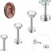 FIBO STEEL Body Piercing Studs | Fibo Steel 4 Pcs 16G Stainless Steel Cartilage Stud Earrings For Women Girls Daith Targus Helix Daith Conch Ear Monroe Piercing Jewelry 6-8Mm