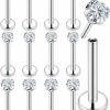 Yaalozei Body Piercing Studs | Yaalozei 20G 18G 16G Cubic Zirconia Nose Rings Studs 316L Surgical Steel Hypoallergenic Nose Piercings Jewelry For Women Men Girl Cz 2Mm-3Mm 24 Pcs