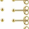 Hayfunaa Body Piercing Studs | Hayfunaa 6Pairs 2Mm/3Mm Surgical Steel Hypoallergenic Piercing Studs, 20G 14K Real Gold Filled Tiny Stud Earrings Set For Multiple Hole Piercing (Cubic Zirconia, Pearl, Ball)