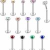 BodyAce Body Piercing Studs | Bodyace 16G Push-In Lip Rings Tragus Earrings, Threadless Labret Studs Monroe Medusa Piercing Jewelry, Conch Helix Cartilage Earrings For Women Men