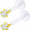 MATIGA Body Piercing Studs | 2Pcs Push In Bioflex 16G 5/16 8Mm Lip Labret Piercing Jewelry Tragus Vertical Cartilage Monroe 3Mm Cz More Choices