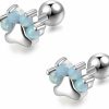 CANDYFANCY Body Piercing Studs | Candyfancy Dog Paw Earrings Opal Barbell 18G Cartilage Earrings Surgical Steel Helix Piercing Stud Women Pet Lovers