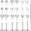 LOLIAS Body Piercing Studs | Lolias 20G 18G 16G Threadless Nose Studs Rings For Women Men 316L Surgical Steel Push In Flat Back Earrings Cz Lip Labret Nose Rings Studs Cartilage Helix Conch Medusa Nostril Tragus Piercing Jewelry 6Mm 8Mm 10Mm Length