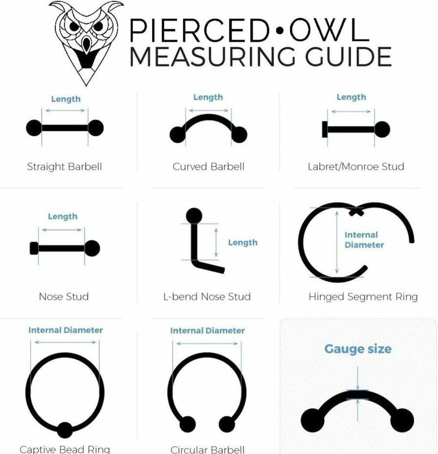 Pierced Owl Body Piercing Studs | Pierced Owl 20Ga Stainless Steel Celtic Double Crescent Moon L-Bend Nose Stud