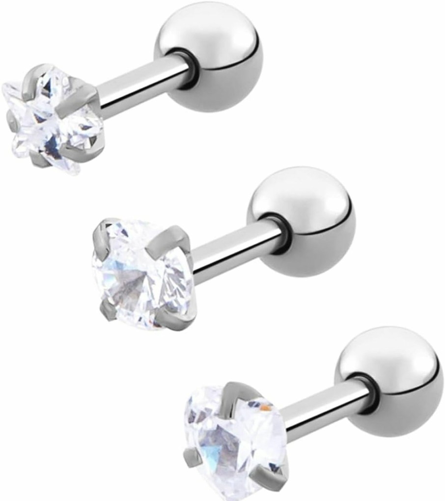 Belatti Body Piercing Studs | Tragus Studs Set - Hypoallergenic Cartilage Earrings - Surgical Steel Helix Piercing Jewelry With Unique Designs - Stylish & Comfortable Ear Piercings Helix Studs