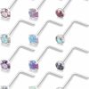 Kridzisw Body Piercing Studs | Kridzisw 18G 20G 22G Surgical Steel Nose Rings Studs Cz Opal 1.5Mm 2Mm 2.5Mm 3Mm For Women Men 12Pcs