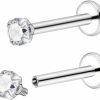 Xwnskvvz Body Piercing Studs | Xwnskvvz 16G/18G/20G Titanium Internally Threaded Screw Cz Crystals Stud Piercing Jewelry For Nose/Lip/Medusa/Labret/Tragus/Helix/Conch/Cartilage - Nose Rings Studs Tragus Earring For Women Men