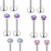 Xnsjeyy Body Piercing Studs | Xnsjeyy 16G Lip Rings For Women Stainless Steel Labret Jewelry Monroe Lip Ring Medusa Piercing Jewelry Tragus Helix Cartilage Forward Earring Piercing Jewelry For Women Opal 2Mm 3Mm 4Mm Silver