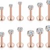 Lcolyoli Body Piercing Studs | Lcolyoli 16G Tragus Labret Medusa Piercing Jewelry Internally Threaded Stainless Steel Conch Piercing Jewelry Monroe Lip Rings Different Size Cartilage Nail Helix Earring Stud Bar Length 6Mm 8Mm 10Mm