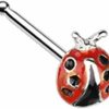 Body Accentz Body Piercing Studs | Body Accentz Nose Ring Stud Lady Bug Top 316L Sterling Silver Ladybug