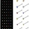 Keyzone Body Piercing Studs | Keyzone 60Pcs Crystal Rhinestone Nose Ring Bone Stud Surgical Steel Body Piercing Jewelry