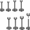 AccGin Body Piercing Studs | 8Pcs 20G 18G Threadless Push In Nose Stud Rings For Women Men Stainless Steel Nose Studs Nostril Piercing Jewelry Cz Nose Rings Studs 1.5Mm 2Mm 2.5Mm 3Mm Black Silver Gold