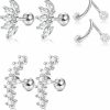 JOERICA Body Piercing Studs | Joerica 3 Pairs Stainless Steel Silver Ear Cartilage Earrings For Women Tragus Helix Earring Cute Conch Flat Back Piercing Jewelry 16G