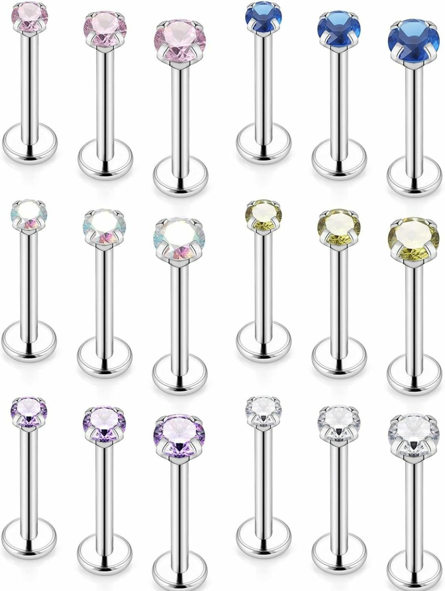 Vsnnsns Body Piercing Studs | Vsnnsns 16G Lip Rings Stainless Steel Labret Monroe Lip Rings Nail Cartilage Tragus Helix Earrings Studs Ring Medusa Piercing Jewelry For Women Men 6Mm 8Mm 10Mm