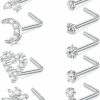 Briana Williams Body Piercing Studs | Briana Williams Nose Studs Nose Rings For Women 18G 20G Corkscrew Nose Ring Stainless Steel Nose Screw Studs Nose Rings Studs Surgical Steel Nostril Nose Piercing Jewelry