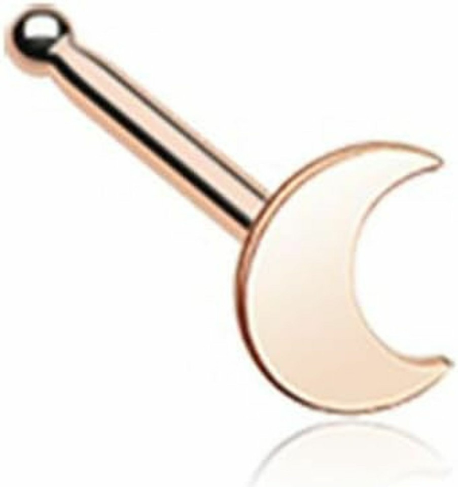 Inspiration Dezigns Body Piercing Studs | Inspiration Dezigns 20G Dainty Crescent Moon Icon Nose Stud Ring