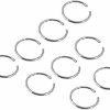 VAMA Body Piercing Studs | Vama Body Piercing Jewellry Silver Round Thin Open Nose Ring Stud Pierced Nose Pin For Women (40Pcs/Box - Size 8X0.5Mm Nosering)