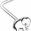 Body Accentz Body Piercing Studs | Body Accentz Nose Stud L-Shaped Elephant Ring Design Tops